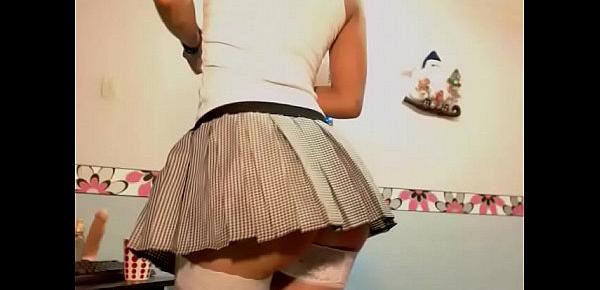  Hot Latin on cam porn teased ass with mini skirt